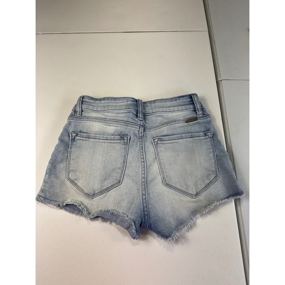 KanCan Signature Denim Shorts Size 26 Frayed Hem Distressed Light Wash - Picture 6 of 12